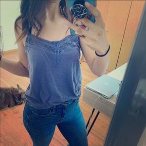 American eagle lace trim cami top